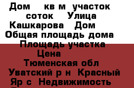 Дом 70 кв.м, участок 15 соток. › Улица ­ Кашкарова › Дом ­ 23 › Общая площадь дома ­ 70 › Площадь участка ­ 1 500 › Цена ­ 1 000 000 - Тюменская обл., Уватский р-н, Красный Яр с. Недвижимость » Дома, коттеджи, дачи продажа   . Тюменская обл.